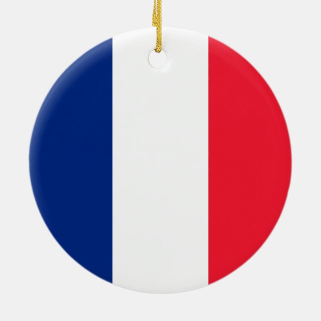 French Flag Ceramic Ornament (Back)