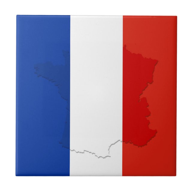 French flag ceramic tile (Front)