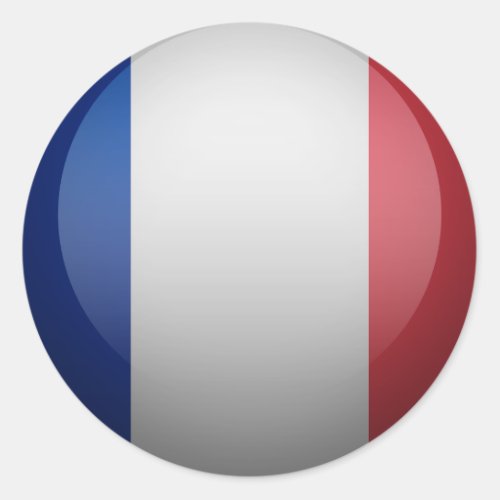 French flag classic round sticker