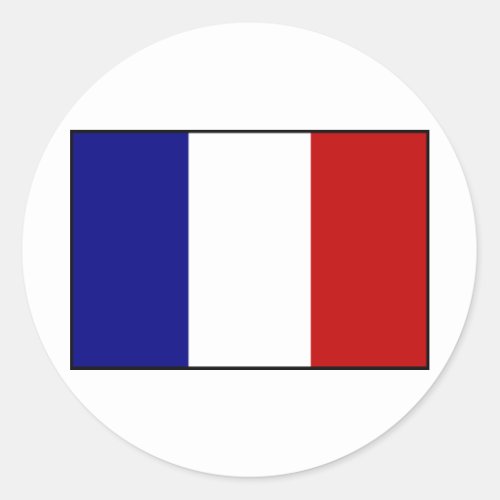 French Flag Classic Round Sticker