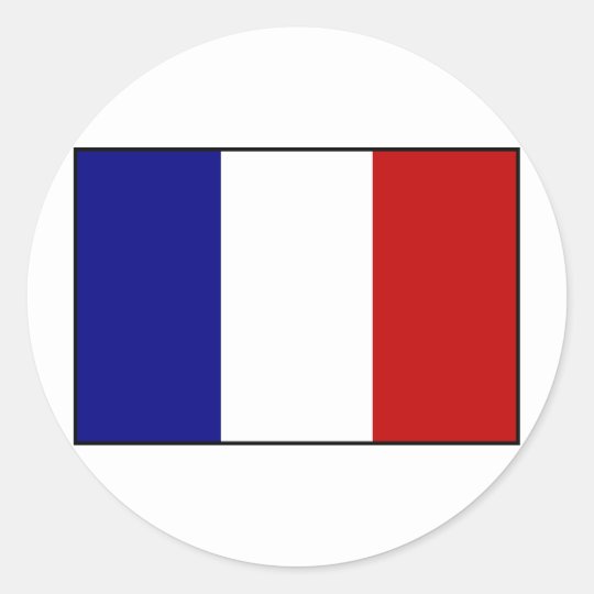 French Flag Classic Round Sticker | Zazzle.com