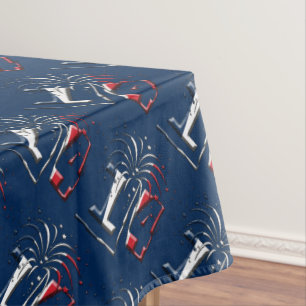 French Flag Colors Number 14, Bastille Day Tablecloth