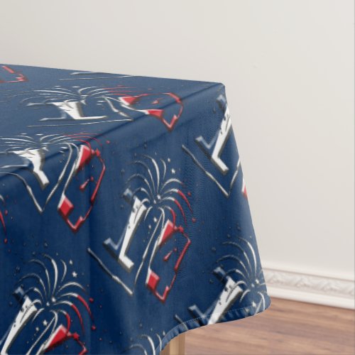 French Flag Colors Number 14 Bastille Day Tablecloth