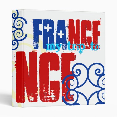 French Flag Colors Red White Blue Binder