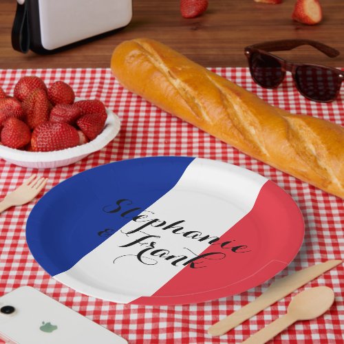 French Flag Colors Wedding Paper Plates