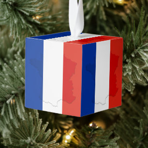 French flag cube ornament