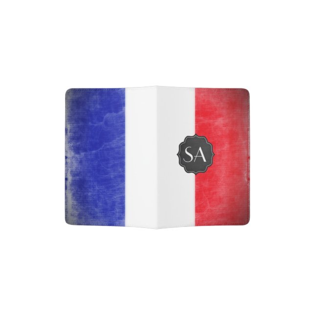 French Flag Customizable Passport Cover (Opened)