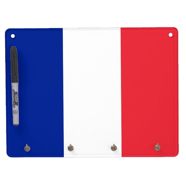 French Flag Dry Erase Board With Keychain Holder (Front)