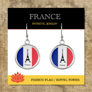 French flag Earrings, Eiffel Tower, France Earrings