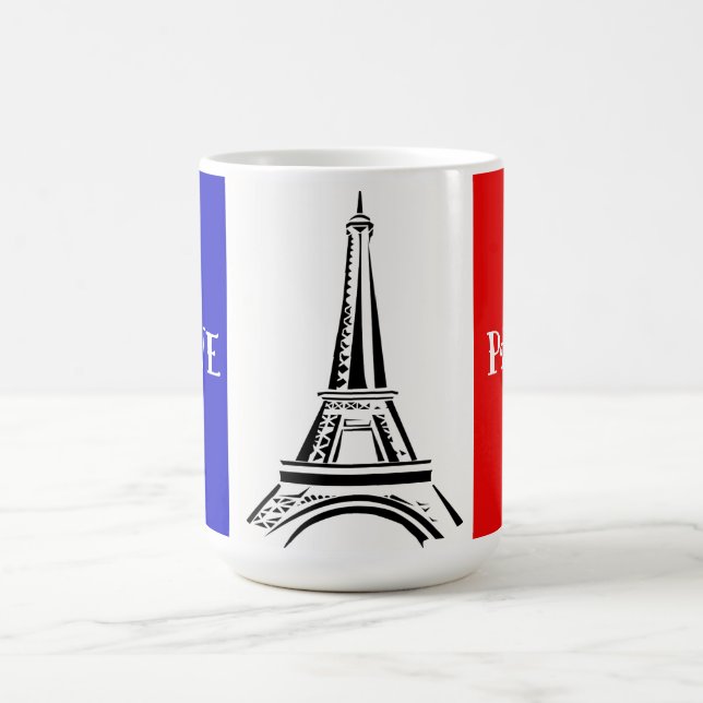 French Flag & Eiffel Tower Design  Coffee Mug (Center)