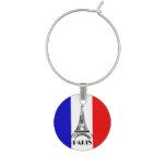 French Flag Eiffel Tower Design Wine Charm