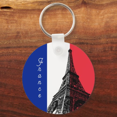 French flag  Eiffel Tower _ France  Love sports Keychain