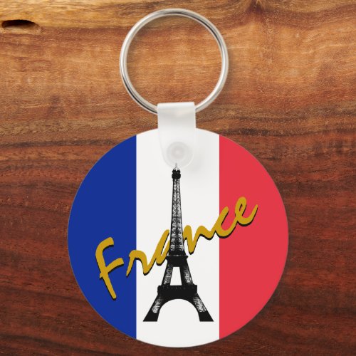 French flag  Eiffel Tower _ France  Love sports Keychain