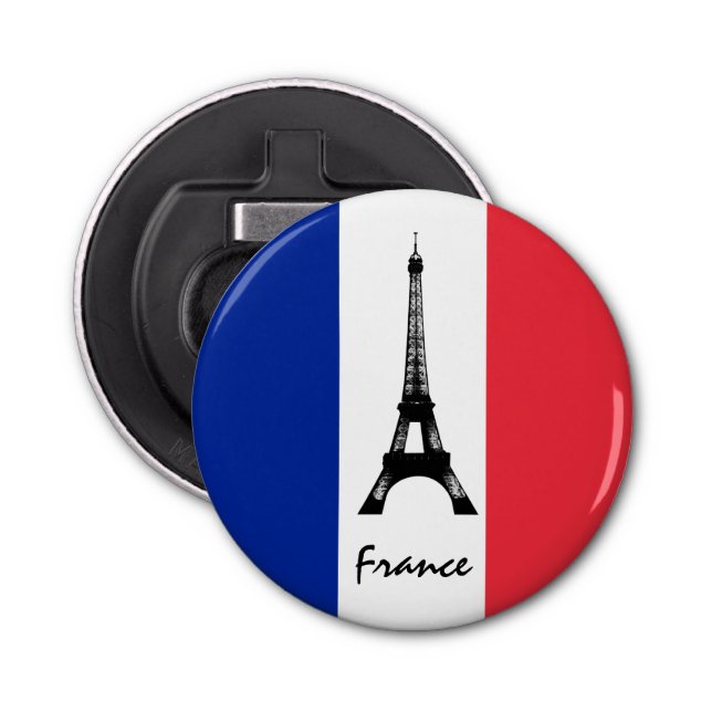 French flag & Eiffel Tower - France /sports fans Bottle Opener (Front)