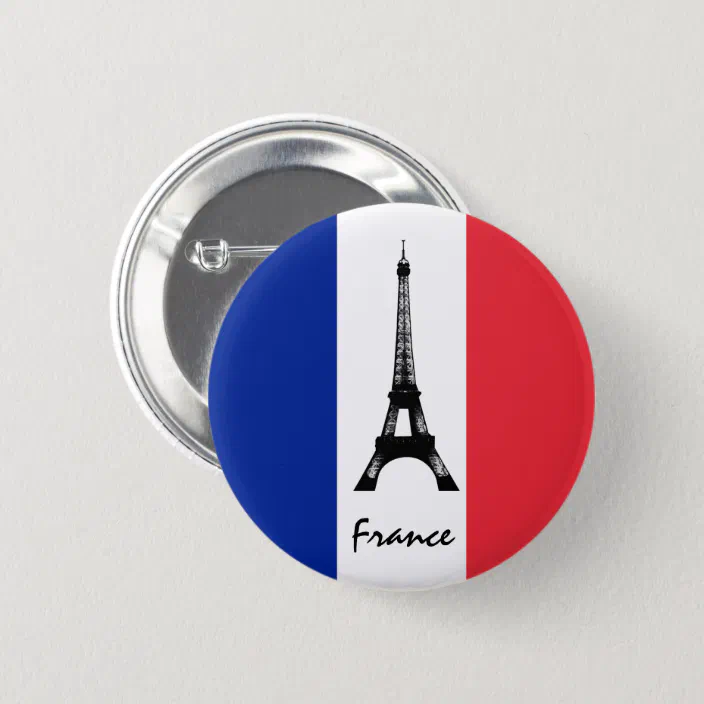 France National Country Flag Pinback Button Pin Badge
