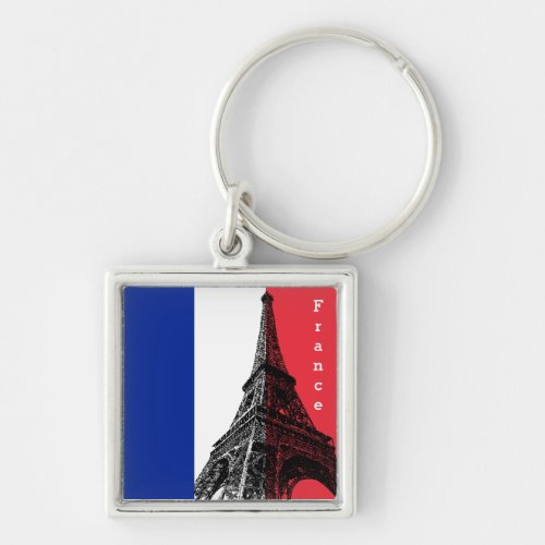 French flag  Eiffel Tower _ France sports fans Keychain