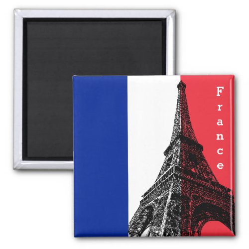 French flag  Eiffel Tower _ France sports fans Magnet