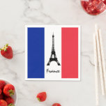 French flag &amp; Eiffel Tower - France /sports fans Napkins