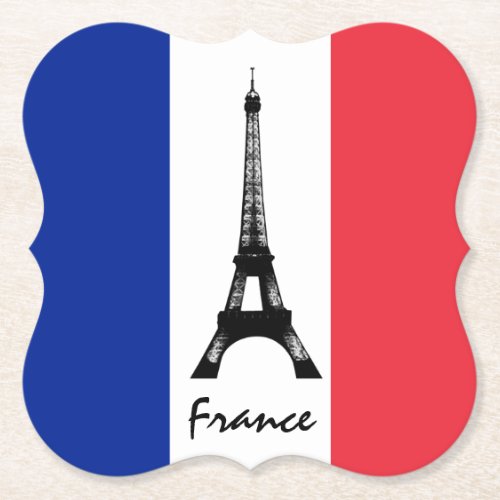 French flag  Eiffel Tower _ France sports fans Paper Coaster