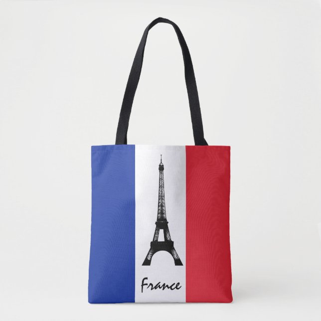 French flag & Eiffel Tower - France /sports fans Tote Bag (Front)