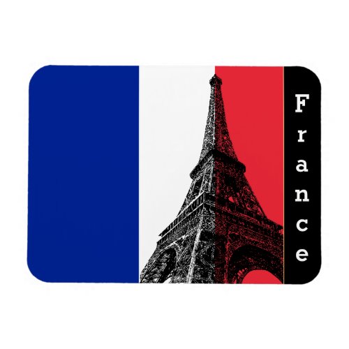 French Flag  Eiffel Tower Paris  France Magnet