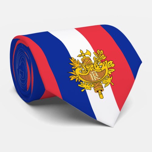 French Flag  Emblem Flag of France Neck Tie