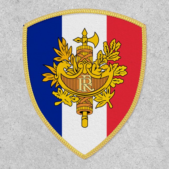 French Flag & Emblem, Flag of France Patch (Front)