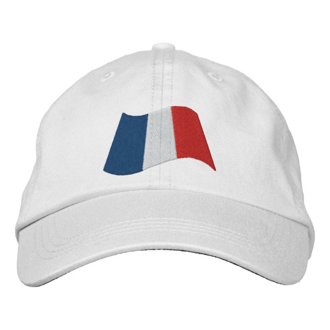 French Flag Embroidered Baseball Cap (Front)