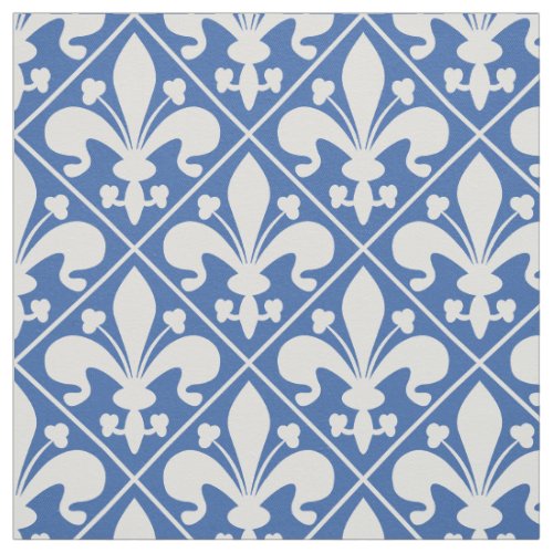 French Flag Fleur de Lys Blue and white Fabric