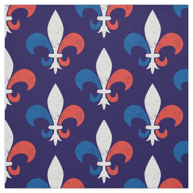 French Flag Fleur de Lys Fabric (Swatch)