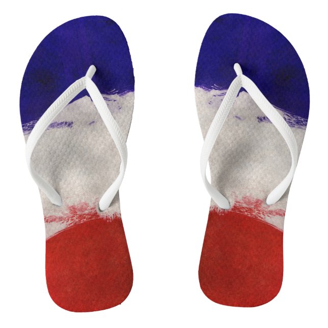 French Flag Flip Flops (Footbed)