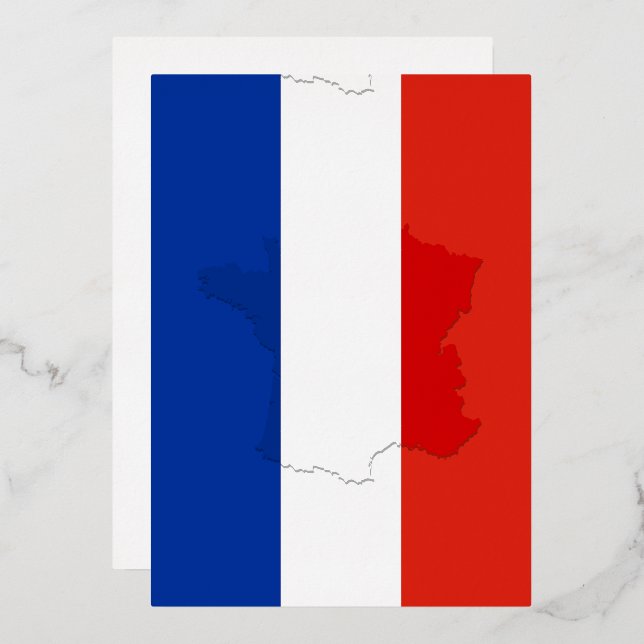 French flag foil invitation (Front/Back)