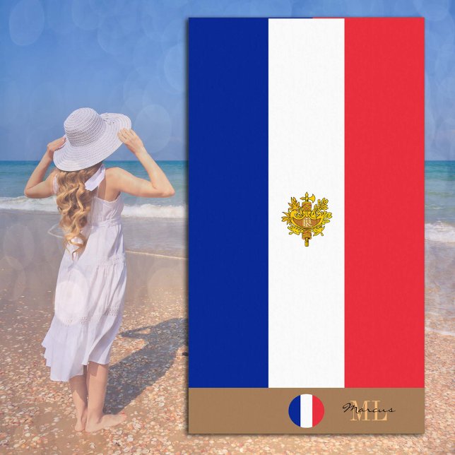 French flag & France monogrammed / beach towel (Creator Uploaded)