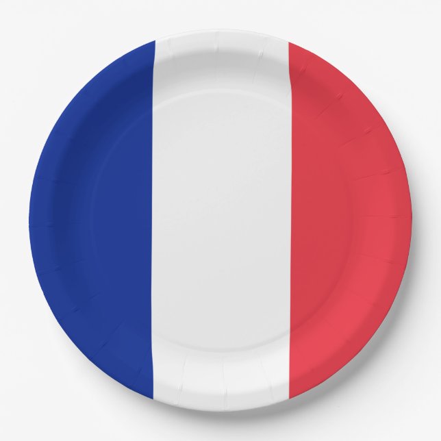 French Flag (France) Paper Plates (Front)