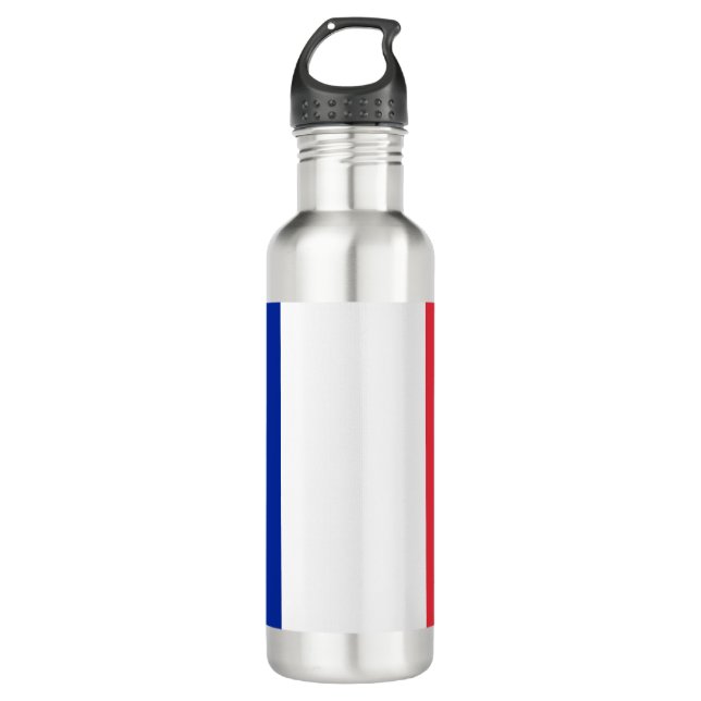 French Flag (France) Stainless Steel Water Bottle (Front)