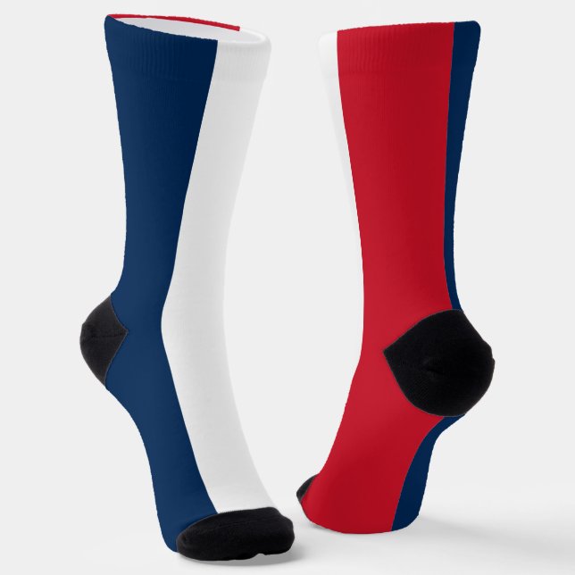 French Flag Fun Patriotic France National Pride Socks (Angled)
