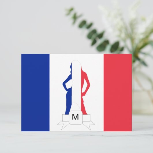 French flag & girl monogram (Standing Front)