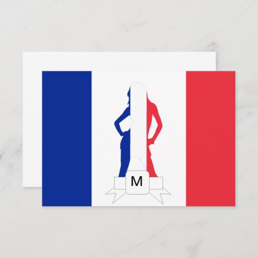 French flag & girl monogram (Front/Back)