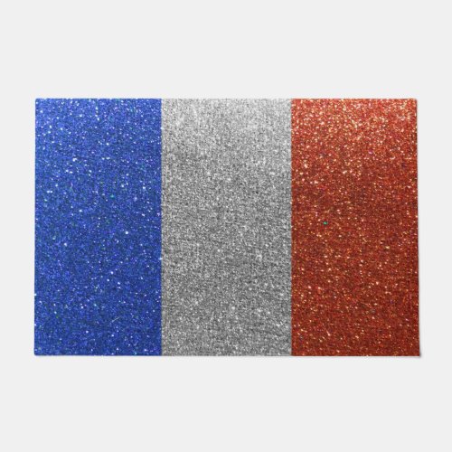 French Flag Glitter Paris France Welcome Home Doormat