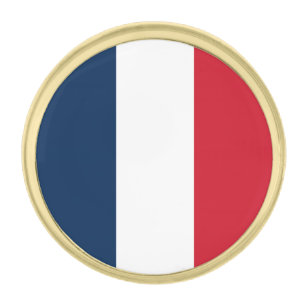 French Flag Gold Finish Lapel Pin