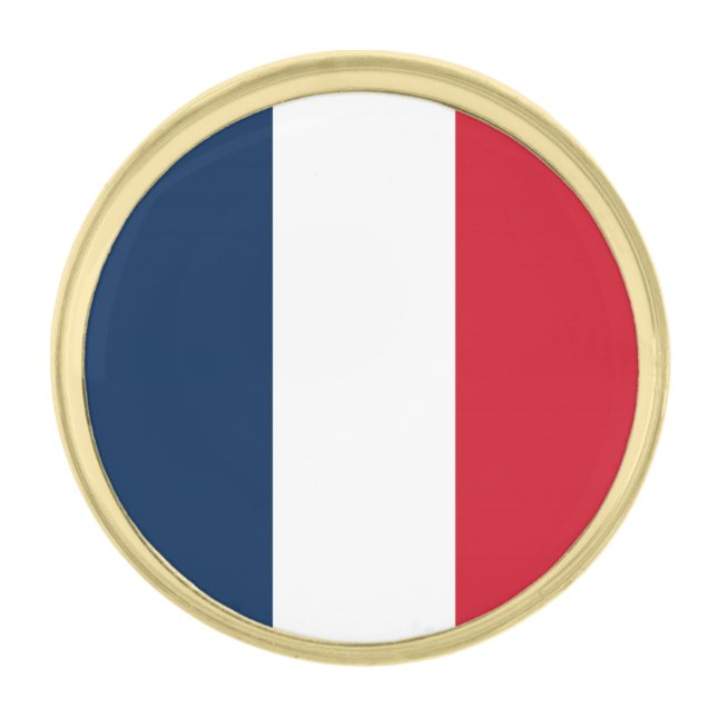 French Flag Gold Finish Lapel Pin (Front)