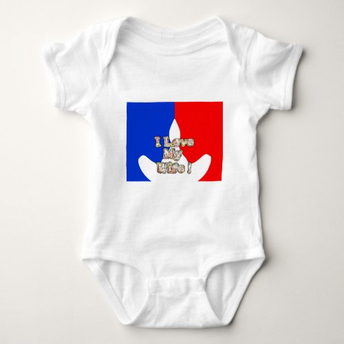 French Flag Hakuna Matata I love My Wife Text Baby Bodysuit