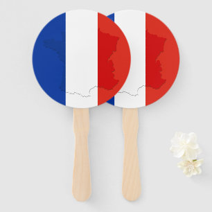 French flag hand fan