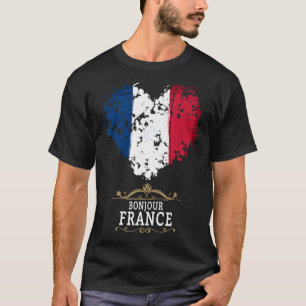 French Flag Heart Idea For Kids & France Flag Heri T-Shirt