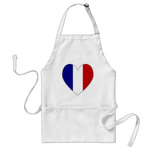French Flag Heart Valentine 1 Adult Apron
