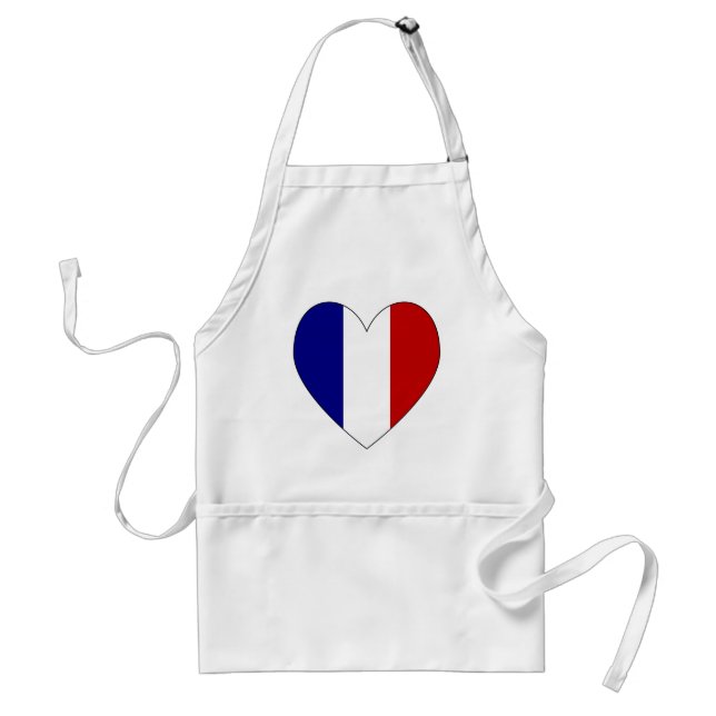 French Flag Heart Valentine 1 Adult Apron (Front)