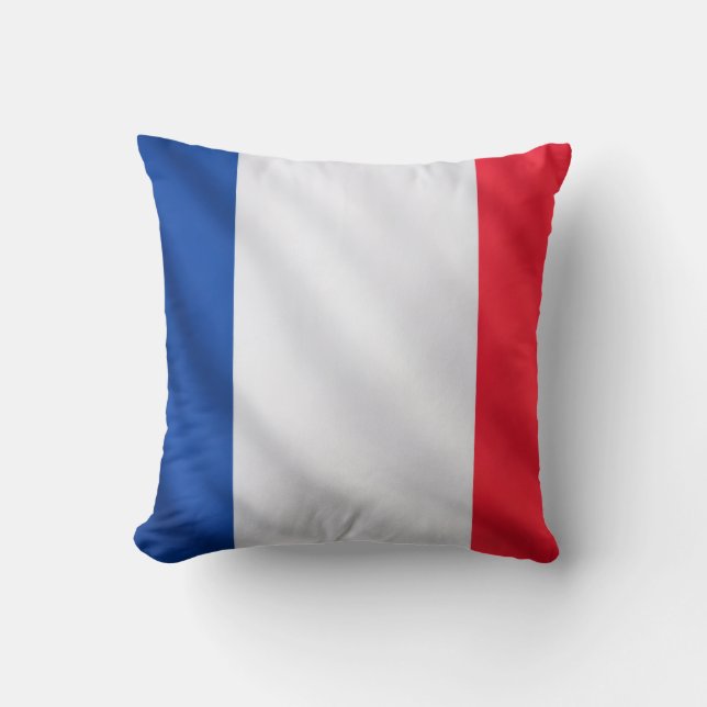 French Flag in Yellow – Modern Artistic Twist Throw Pillow (Front)