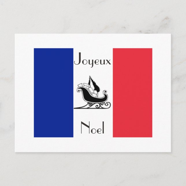 French Flag  Joyeux Noel French Christmas Postcard (Front)