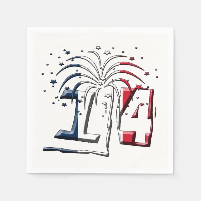 French Flag July 14 Quatorze Juillet Bastille Day Napkins (Front)