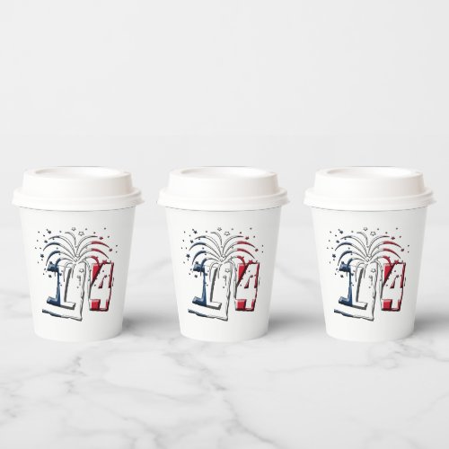 French Flag July 14 Quatorze Juillet Bastille Day Paper Cups